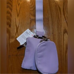 NWT Lululemon Dual Pouch Wristlet Lavender